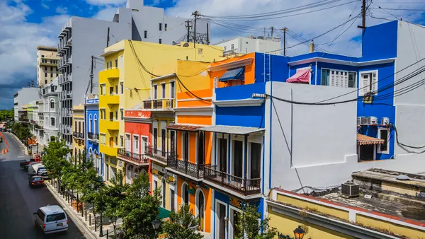 Recinto Sur street colorful buildings