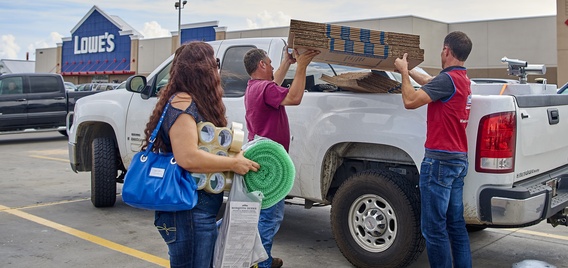 Houston families buy hurricane recovery supplies at Houston store