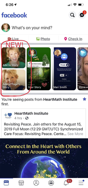 Facebook Stories split example