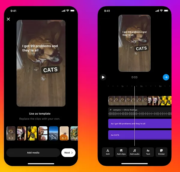 Instagram Reels templates