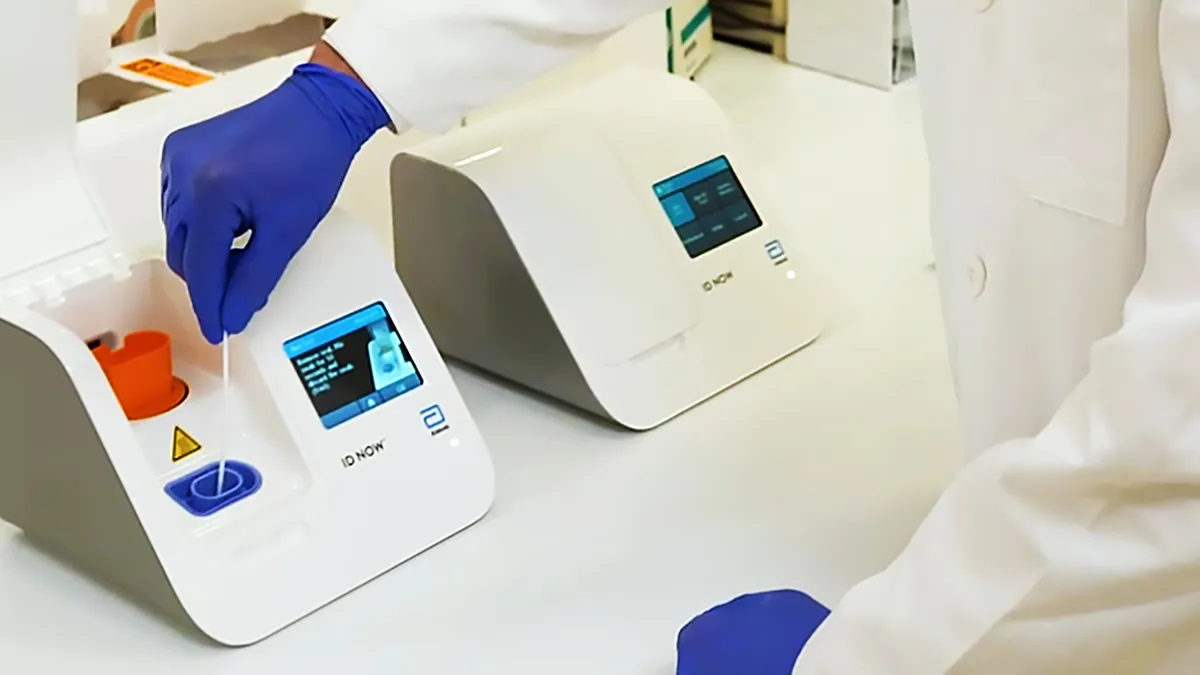 Abbott ID NOW point-of-care testing system, the platform that will be used with a new COVID-19 test.