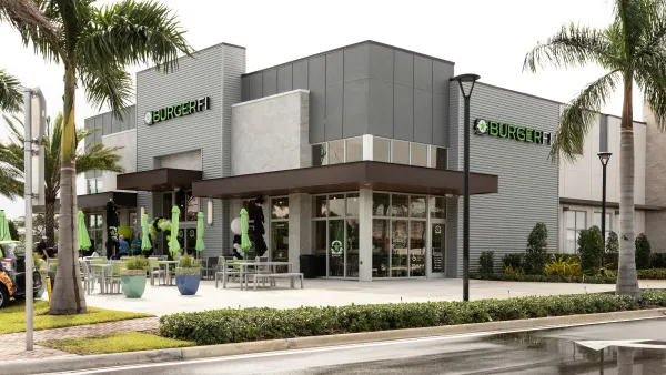 An exterior image of a BurgerFi restaurant