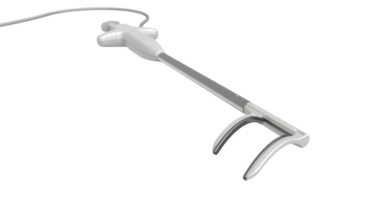 Pulse Biosciences' pulsed field ablation tool is displayed against a white background.