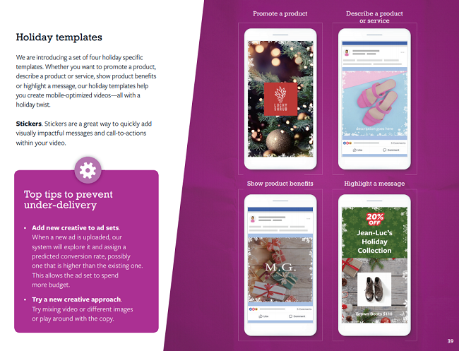 Facebook holiday guide example