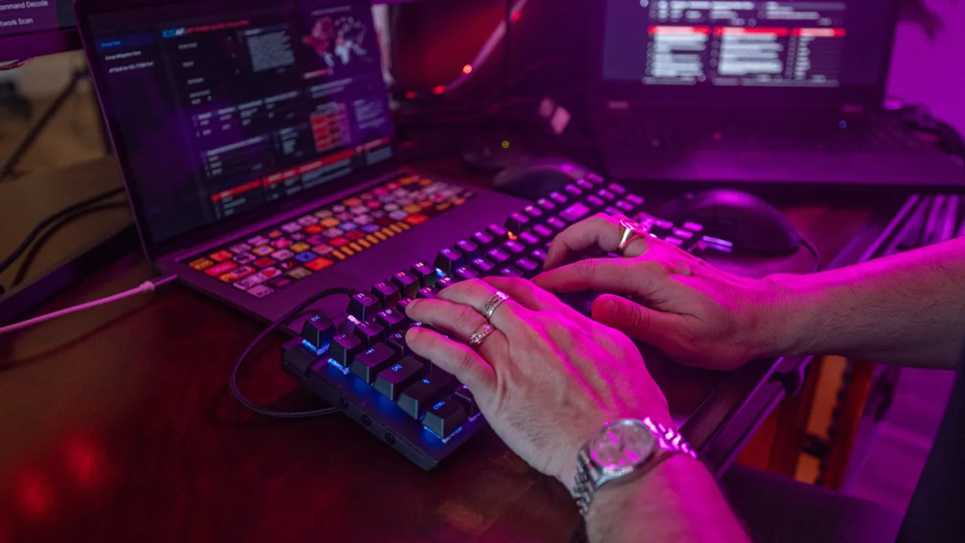 Typing on a keyboard