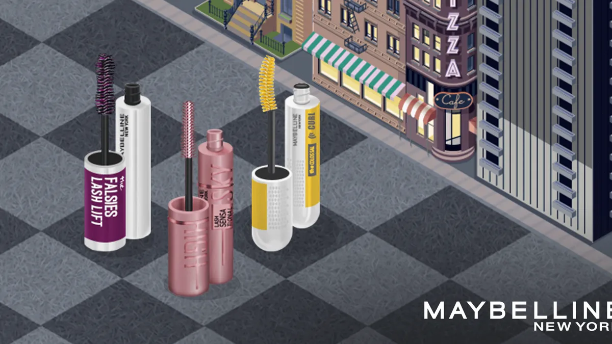 A graphic that features Maybelline's new playable ad mini-game