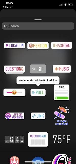 Instagram Stories poll sticker update