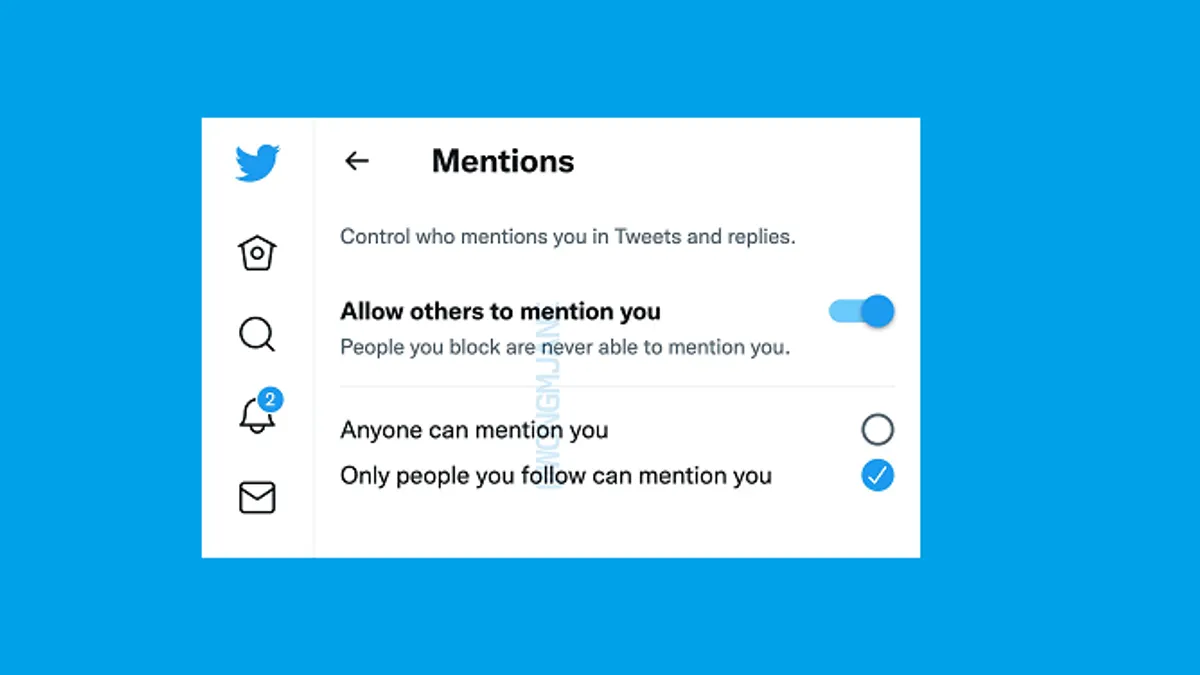 Twitter mention controls