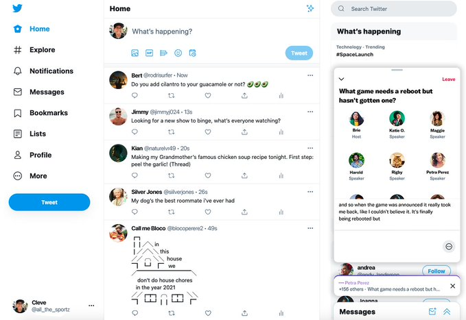 Twitter Spaces on web