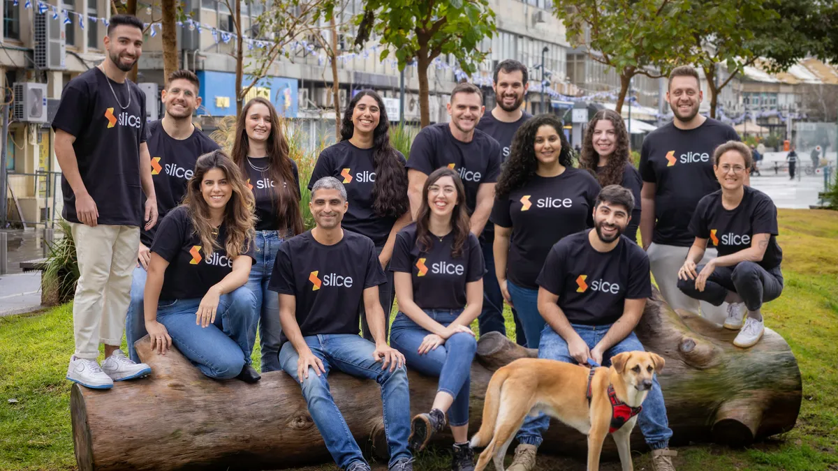 Group photo of employees who work for equity platform provider Slice.