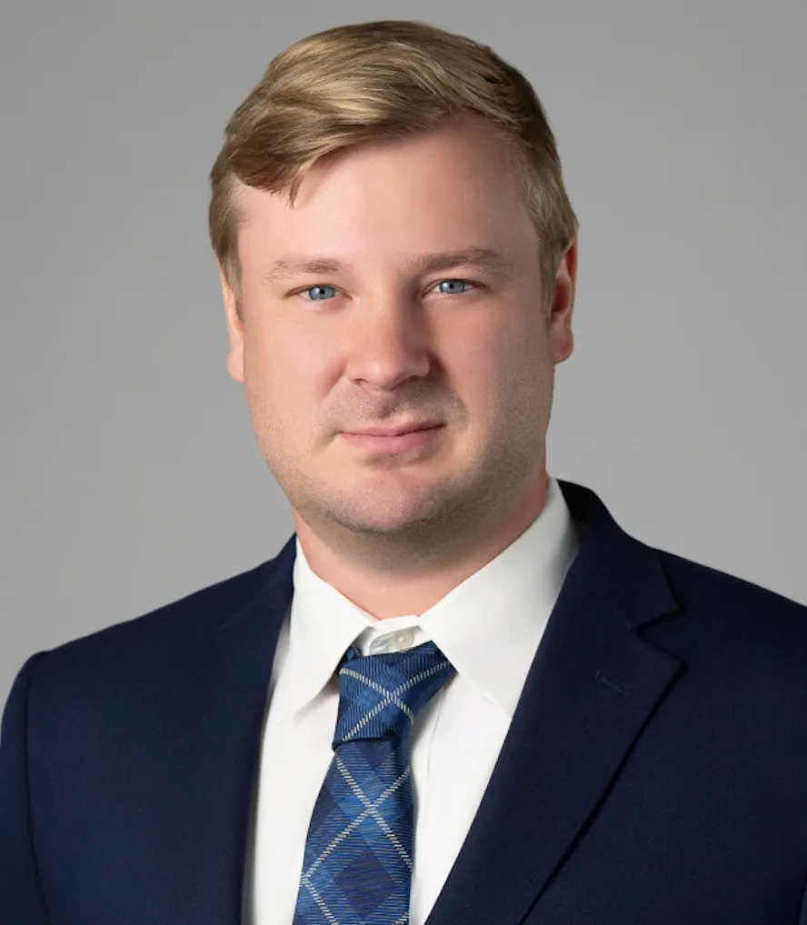 A headshot shows Matthew Koskinen, a construction attorney at Dickinson Wright in Fort Lauderdale, Florida.