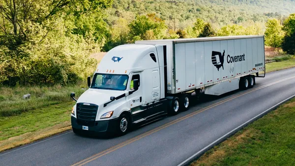 A Covenant Logistics Group truck and trailer.