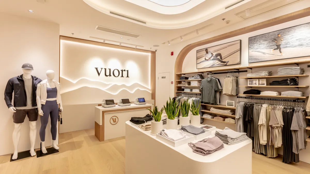 The inside of Vuori's first store in China