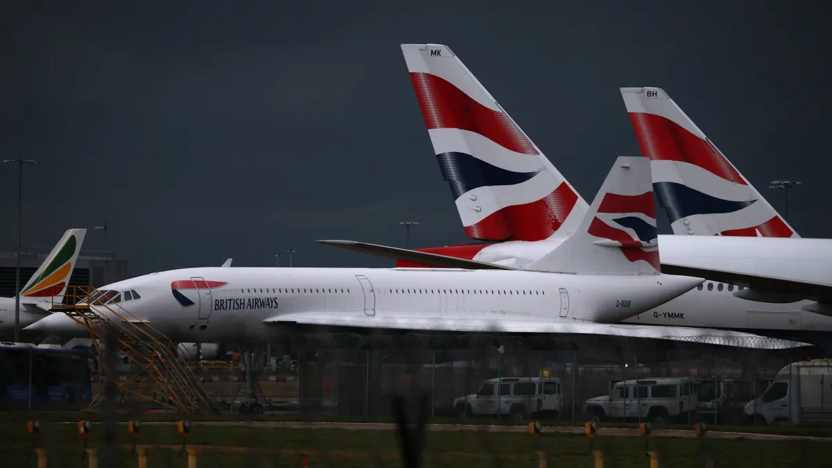 British Airways plane on a runway at Heathrow