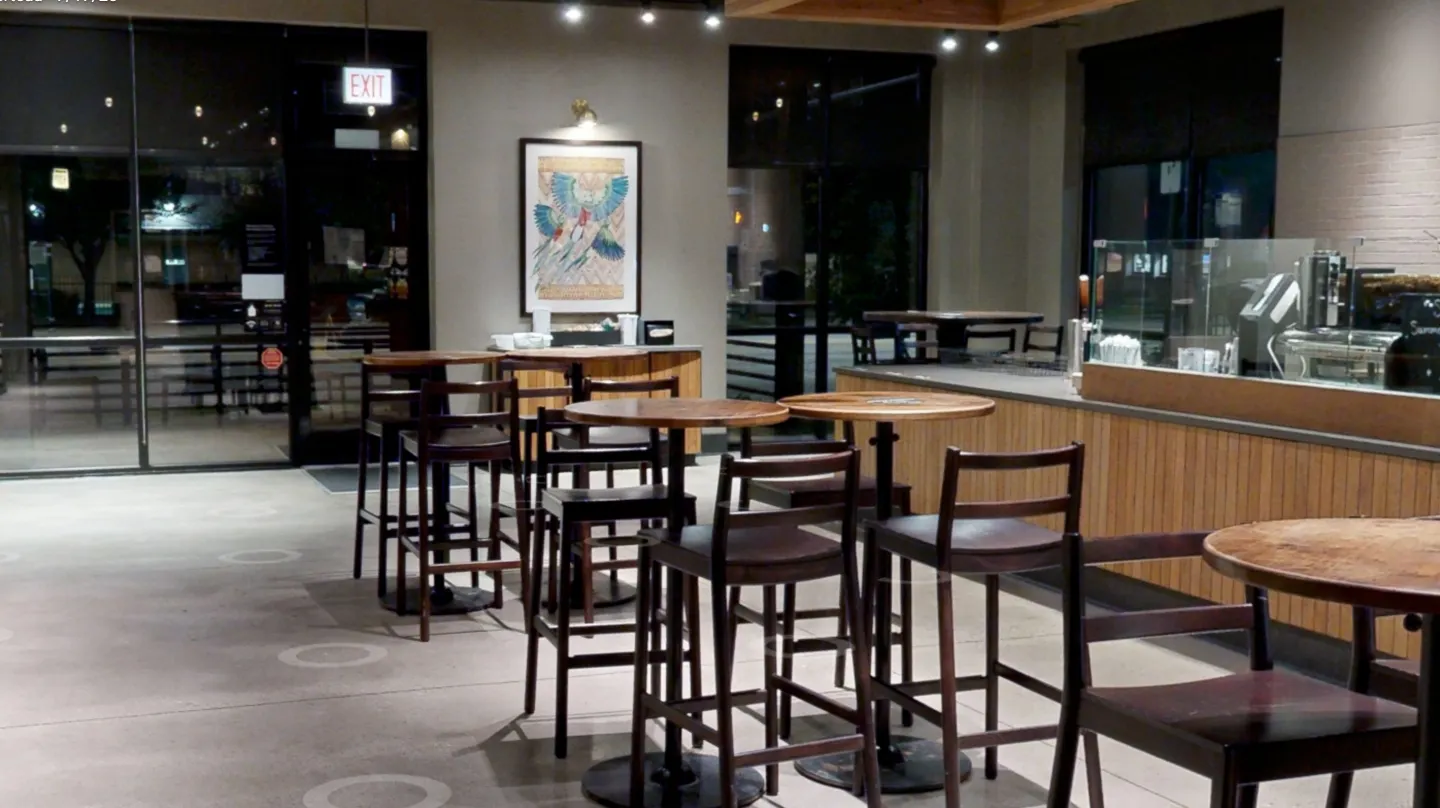 The Starbucks at N. Cicero and W. Berteau Ave. in Chicago prior to a renovation.