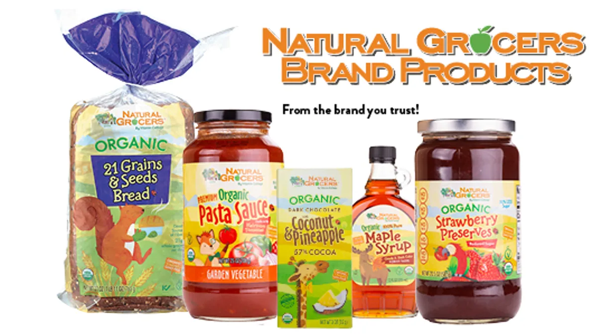 Display of select Natural Grocers private label products