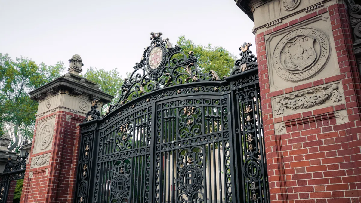 Gates outside of Brown University.