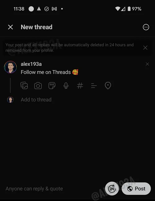 Threads disappearing posts