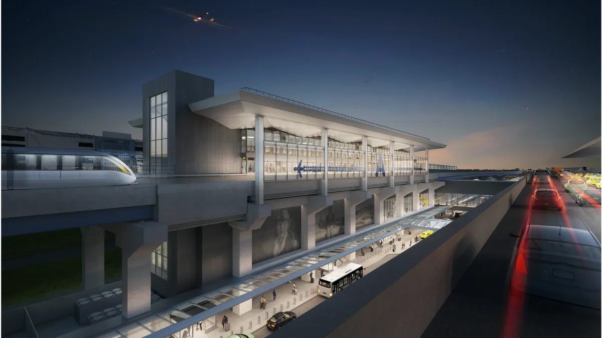 rendering aerial view of new stations