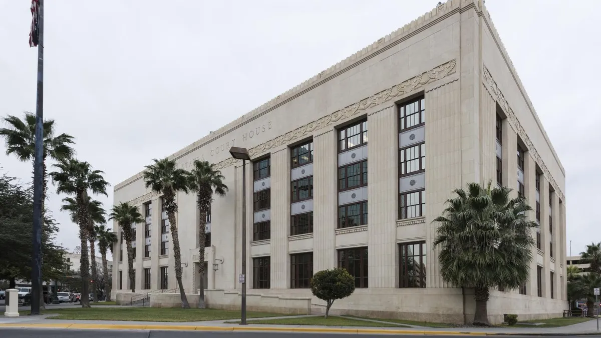 A facade of the U.S. courthouse in El Paso, Texas