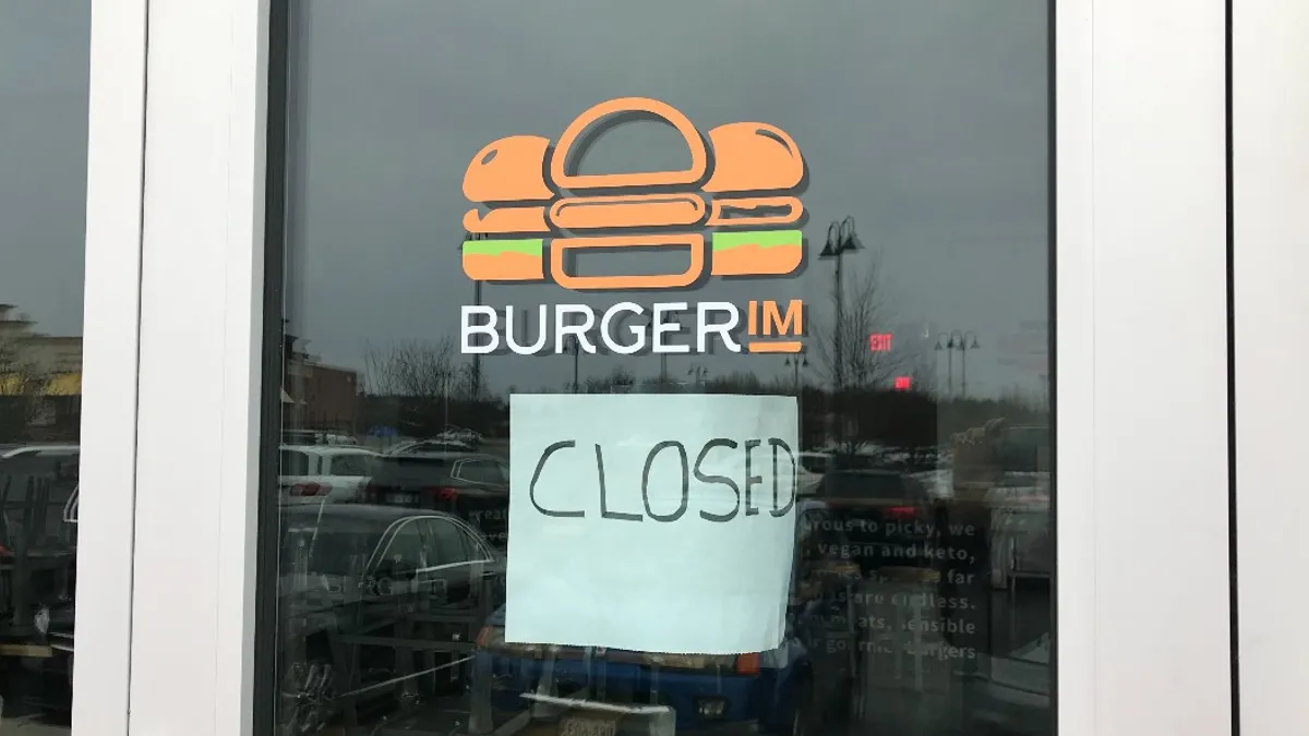 A closed Burgerim in Ashburn, Virginia