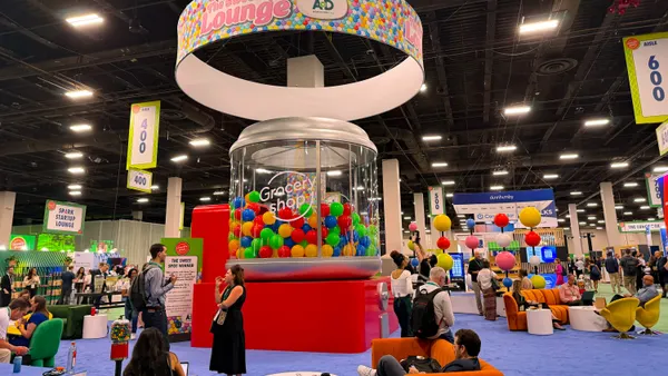 An exhibit floor at a conference.