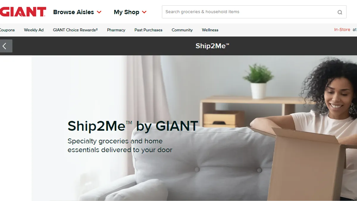 Ship2Me marketplace on The Giant Company's website