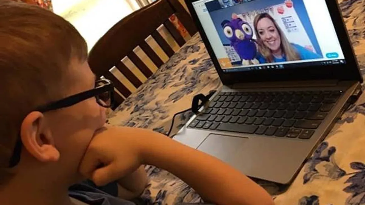 A student dials in to virtual pre-K in Alabama.