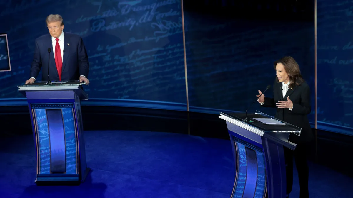 Former President Donald Trump and Vice President Kamala Harris during the Sept. 10 presidential debate.