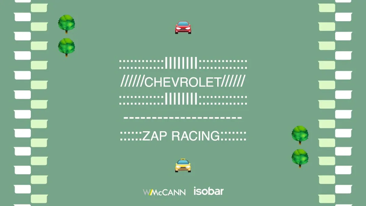 Chevrolet's mobile game on WhatsApp