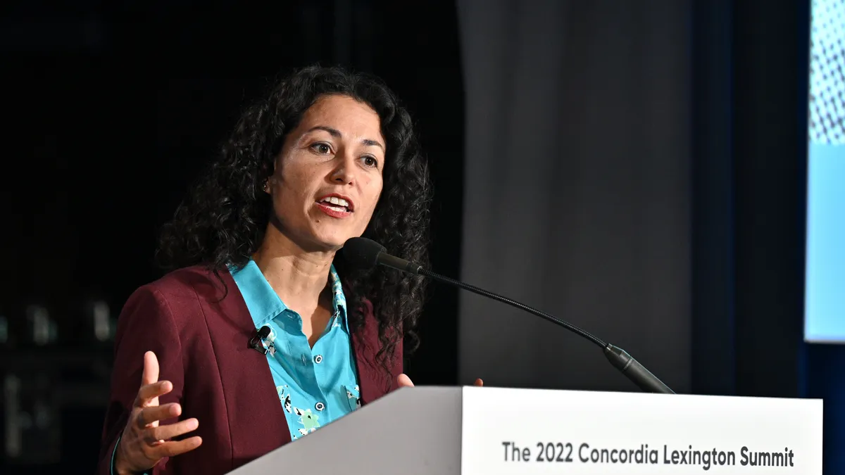 Xochitl Torres Small, Under Secretary for Rural Development, US Department of Agriculture speaks onstage during the 2022 Concordia Lexington Summit