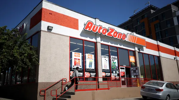 The outside of an AutoZone auto parts store,