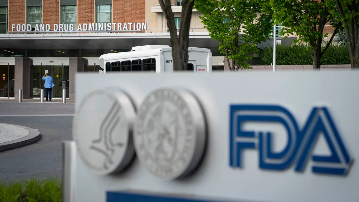 A sign for the Food and Drug Administration is seen on July 20, 2020 in Maryland.