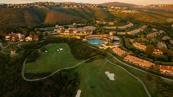 An aerial view of The Resort at Pelican Hill in Newport Beach, California.