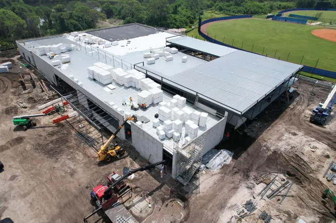 Gilbane tops out training facility for New York Mets