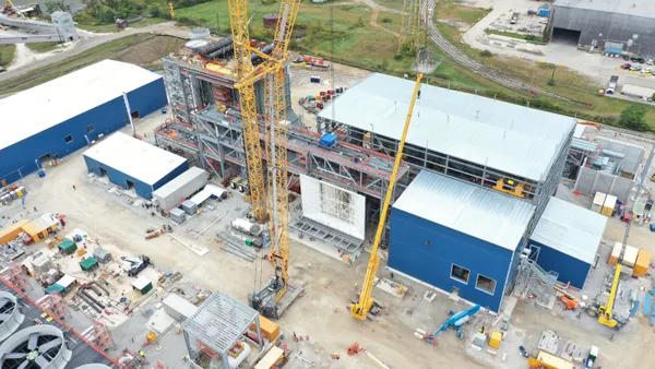 A power plant that is under construction.