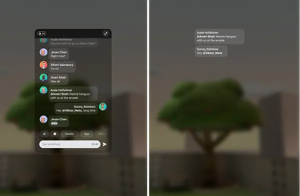 Meta Horizon Worlds World Chat example