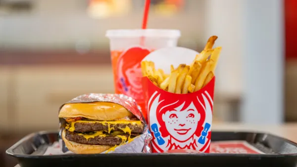 A Wendy's meal is displayed on a table at a Wendy's restaurant on June 18, 2024 in Austin, Texas