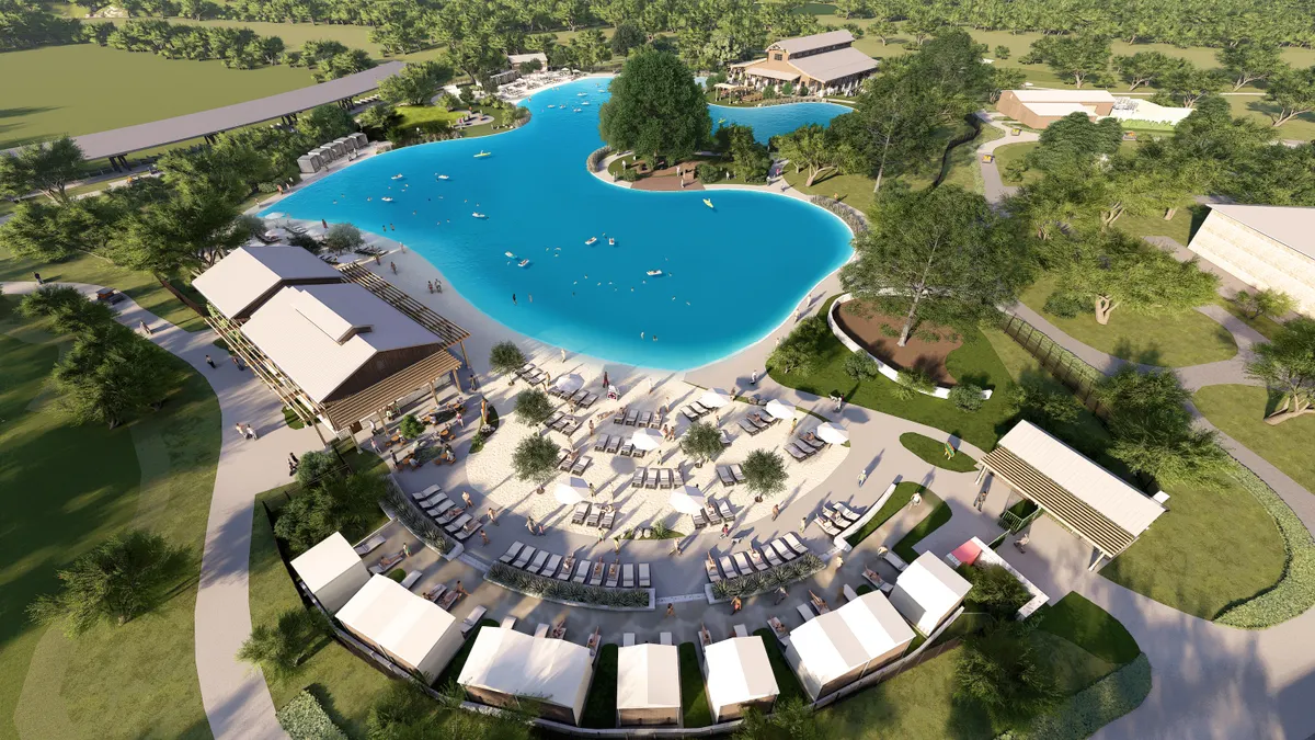 Rendering of a lagoon at a resort property