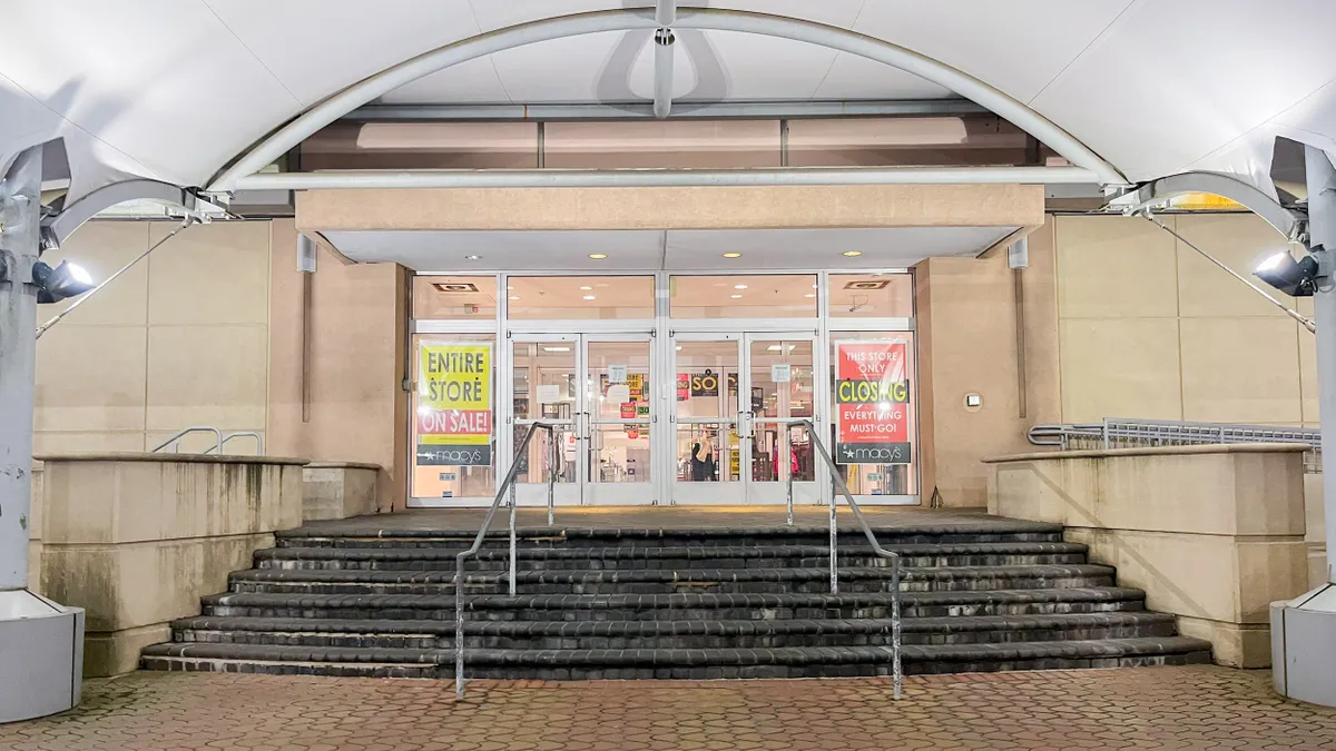 An entrance to Macy's Ballston Quarter store as it was closing.