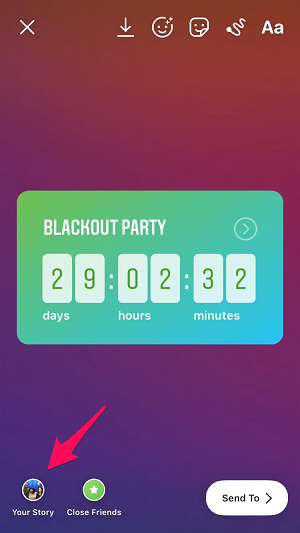 Instagram Countdown sticker
