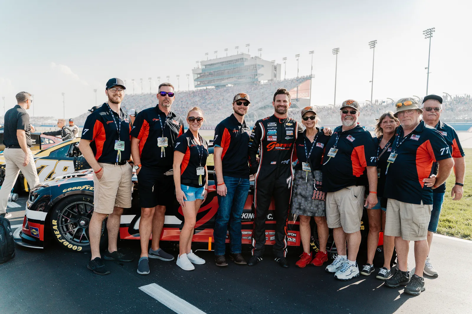 Garner Trucking NASCAR branding team