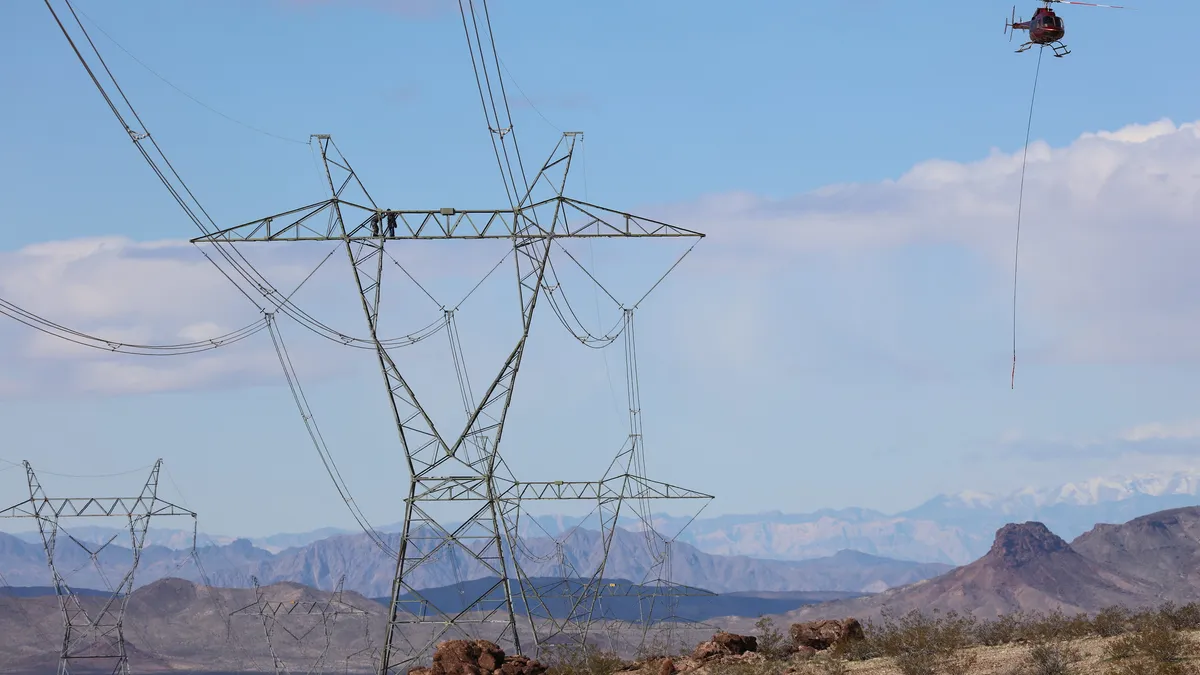 WAPA linemen work on a transmission line near Kingman, Arizona.