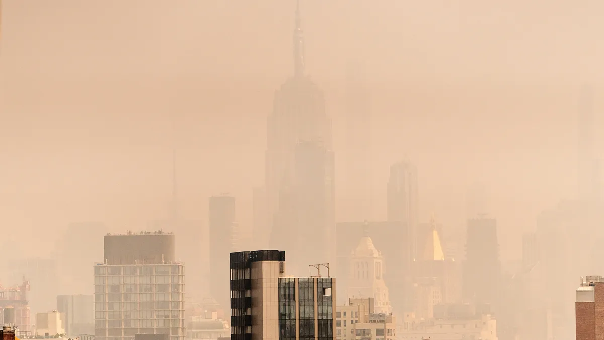 Smoke from Canadian wildfires creates hazy conditions over NYC