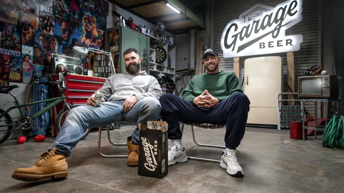travis jason kelce garage beer