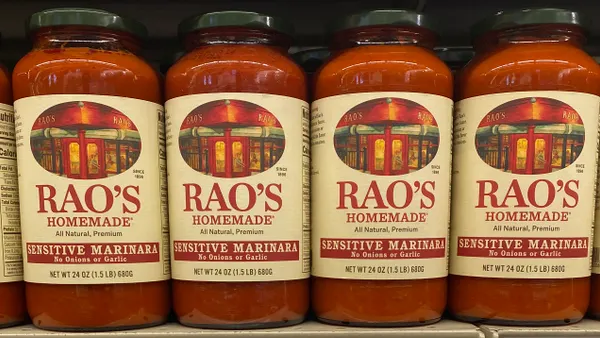 Jars of Rao's pasta sauce.