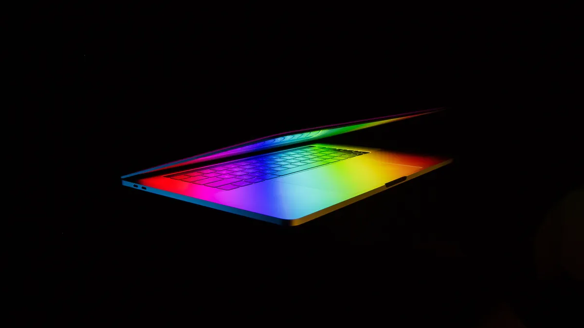 a rainbow laptop