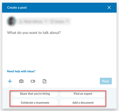 LinkedIn post composer options