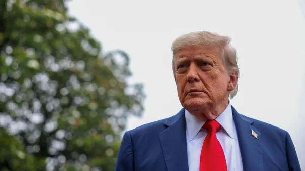 President Donald Trump stands outside the White House on June 15, 2025, in Washington, D.C.