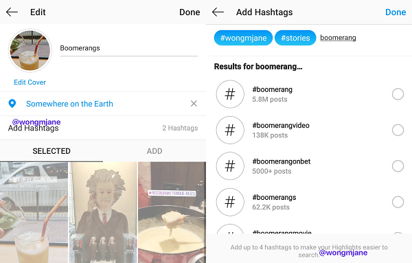 Instagram Stories highlights update